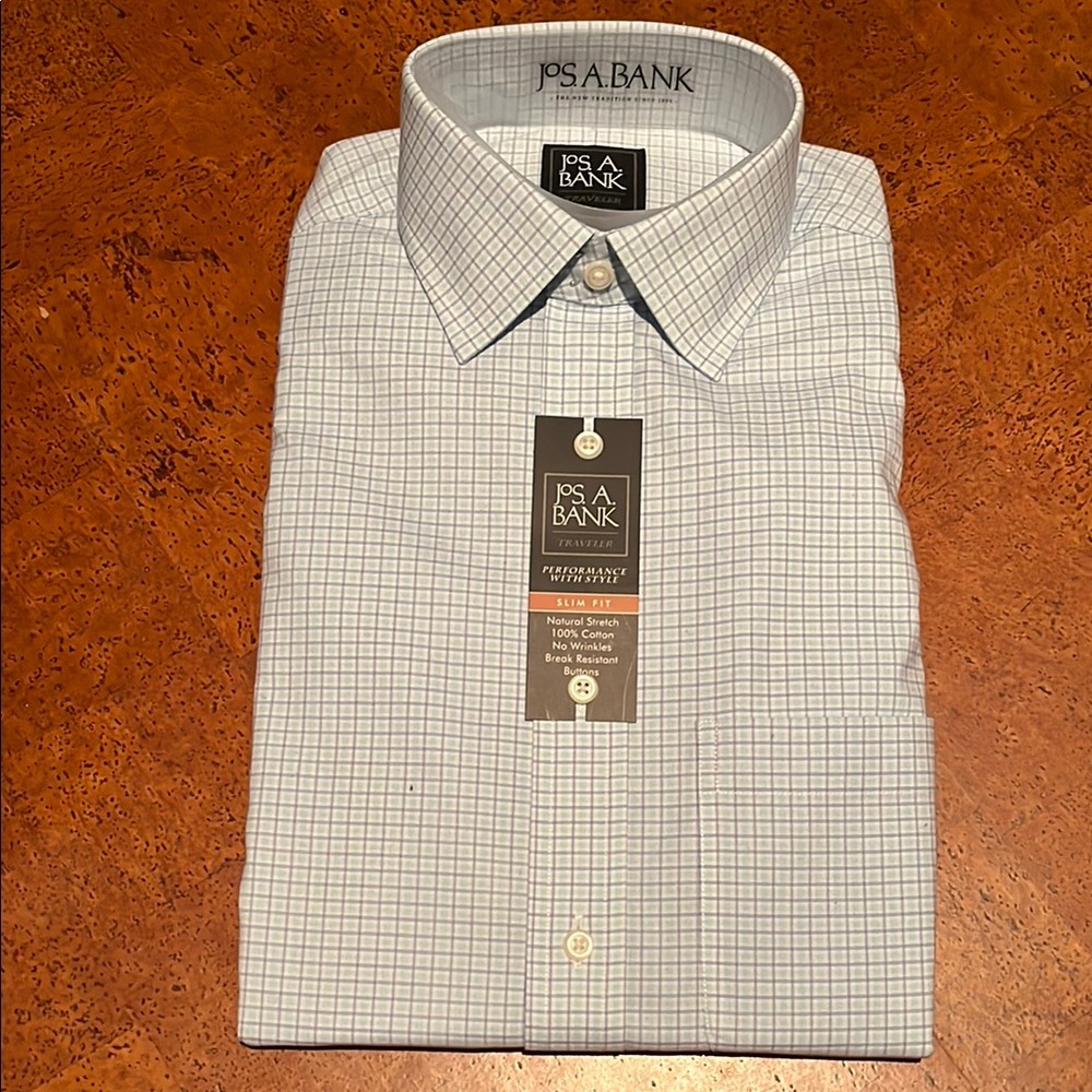 Jos. A. Bank Men's Blue Checkered Shirt